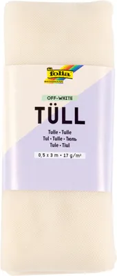 Produktbild von Tüll-Stoff, 0,5 x 3 m Offwhite