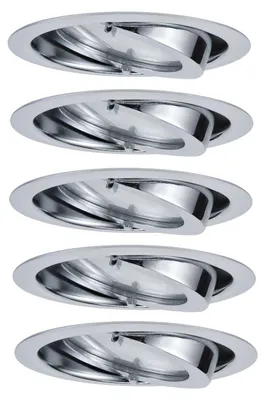 Produktbild von Paulmann Möbel Einbauleuchten Set Dress schwenkbar 5x20W 105VA 230/12V G4 70mm Chrom/Alu