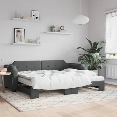 Obrázok produktu pre Maison Exclusive – rozkladacia pohovka s matracmi, tmavošedá, 90 x 190 cm, látka