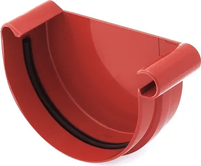 Obrázek produktu pro BRYZA Čelo žlabu PRAVÉ plastové Ø 150 mm, Červená RAL 3011