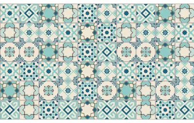 Obrázek produktu pro Samolepicí nálepky na obklady do kuchyně a koupelny – 60 nálepek Vinciano Azulejos – 60 nálepek o rozměrech 20 x 20 cm