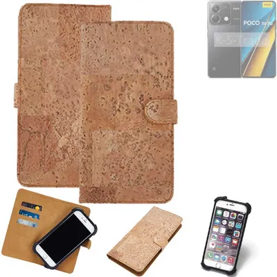 Produktbild von K-S-Trade Hülle kompatibel mit Xiaomi POCO X6 5G  Kork Handyhülle Cover  Schutzhülle TPU Case Bumper in Hellbraun, (1x)