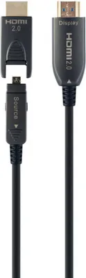 Produktbild von Gembird CCBP-HDMID-AOC-30M, 30 m, HDMI Typ A (Standard), HDMI Typ D (Mikrofon), 18 Gbit/s, Schwarz