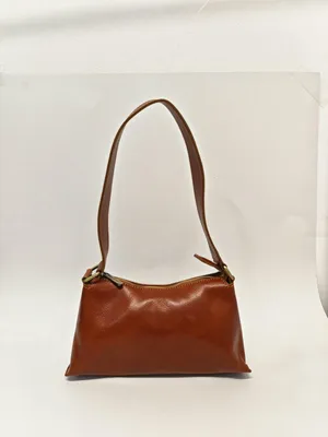 Produktbild von Damen-Schultertasche aus echtem Rindsleder Dunkelblau Reißverschluss  Italy Dark Blue UNICA 28x40x9 cm 5613-Blu Scuro