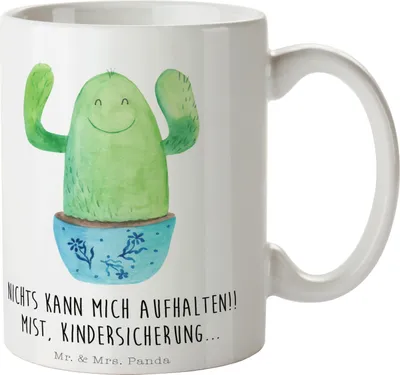 Produktbild von Mr. & Mrs. Panda Tasse Kaktus Happy - Weiß - Geschenk, haferl, Kaffeetasse, Geschenktasse, Kakteen, Trinkbecher, Familie, Mutter, Spruch, Ausbildung, Kaffeebecher