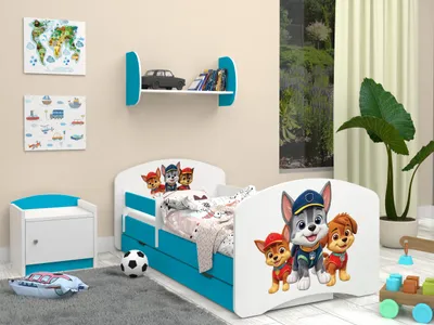 Produktbild von Happy Babies HAPPY- Kinderbett 140 x 70 mit Rausfallschutz & Bettkasten Einbett mit Matratze 70x140 Weiss Bett für Kinderzimmer