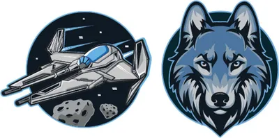 Immagine prodotto di Schneiders patches accessori per lo zaino Patches Set 2 teilig Spaceship+Wolf multicolore