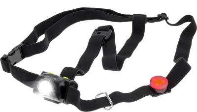 Produktbild von LED Lauftleuchte mit Rücklicht | verstellbarer Lichtstrahl | inkl. Batterien | wasserdicht | 3-stufige Leuchtstärke + Blink-Funktion