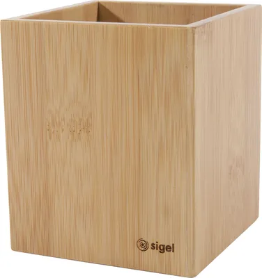 Produktbild von SIGEL SA204 Stifteköcher - Bambus - beige - 9,2 x 10,6 cm