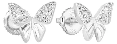 Produktbild von Silver earrings with zircons Butterfly 11311.1