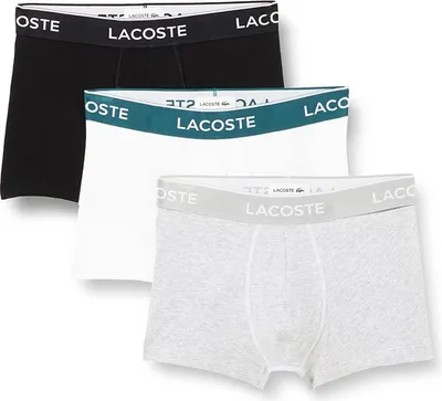 Obrázek produktu pro Lacoste pánské boxerky sada 3 ks (2x šedé, 1x bílé) 5H3389 velikost S