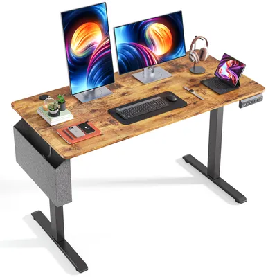Obrázek produktu pro Bealife TB21 Elektro - Výškově nastavitelný psací / kancelářský stůl, 120 × 60 cm, pracovní plocha ve vzhledu dřeva, nastavitelná výška