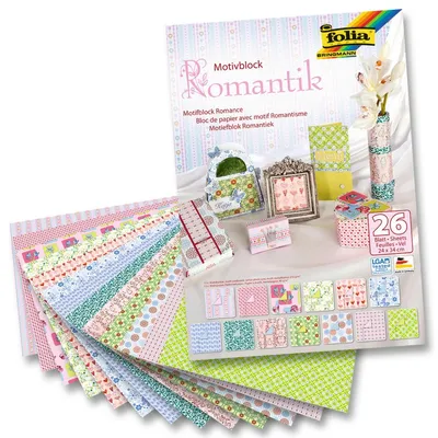 Image de folia 46949 folia bloc de motifs "Romantisme", 240 x 350 mm, 26 feuilles
