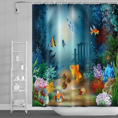Image de Rideau de douche tropical - 180 x 213 cm, idéal pour la décoration de votre salle de bain