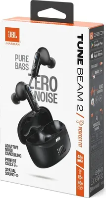 Produktbild von JBL Tune Beam 2 Kabellose In-Ear-Kopfhörer in Schwarz mit Geräuschunterdrückung IP54