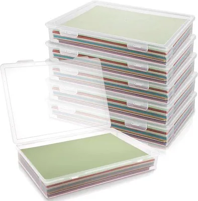 Produktbild von Archivierkoffer A4 - Set aus 6 stapelbaren transparenten Dokumentkoffern