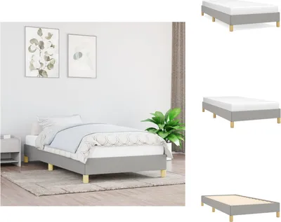 Produktbild von vidaXL Bettgestell Hellgrau 100x200 cm Stoff -  Betten & Bettgestelle