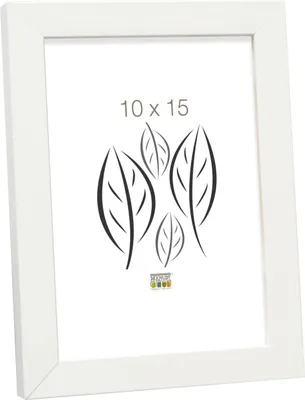 Image de Cadre photo en bois blanc Deknudt S43AK1, 10 x 15 cm, à poser ou à accrocher
