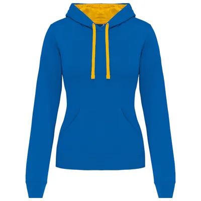 Produktbild von Kariban UNI Hoodie Kapuzenpullover Pullover Sweatshirt Sweatjacke, Größe:M, Farbe:Light Royal Blue/Yellow