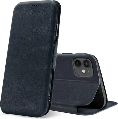 Zdjęcie produktu dla Etui z klapką Conie retro do iPhone'a 12 Mini - wszechstronna ochrona w kolorze niebieskim
