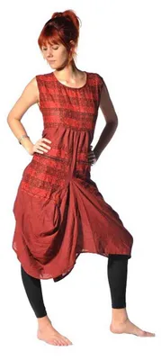 Zdjęcie produktu dla Kleid Trägerkleid Maxikleid Abendkleid Sommerkleid Strandkleid Kleider Ärmellos Ethno Goa Nepal, rot