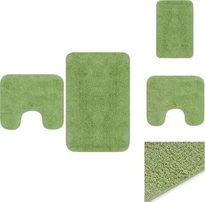 Produktbild von vidaXL Badematten-Set 2-tlg. Stoff Grün -  Badematten & Badteppiche