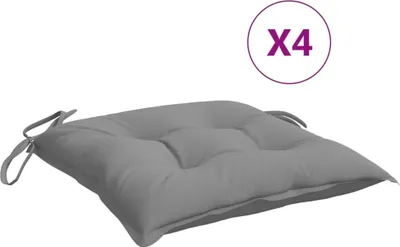 A single gray seat cushion is shown against a white background.