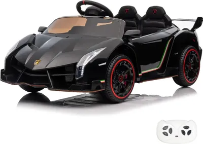 Zdjęcie produktu dla Dziecięcy samochód elektryczny 12V - Lamborghini Veneno - od 1 do 6 lat - z pilotem - czarny
