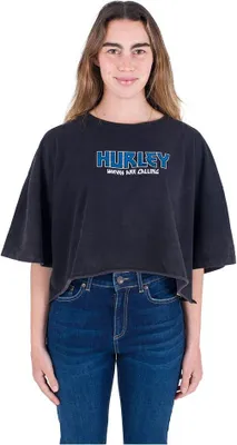 Zdjęcie produktu dla Hurley Oceancare Tour Cropped Kurzarm-t-shirt Schwarz M Frau Schwarz M