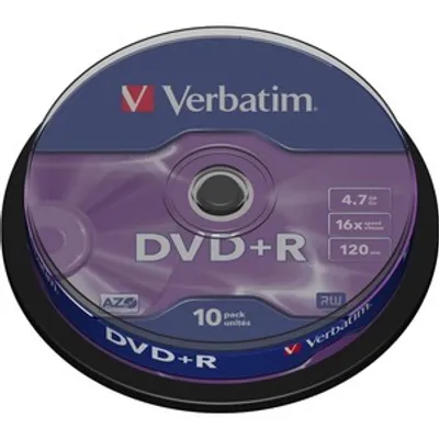 Produktbild von Verbatim Dvd+r 4.7GB Printable 10er Pack DVD+R, 4,7 GB, 120 min, bedruckbar