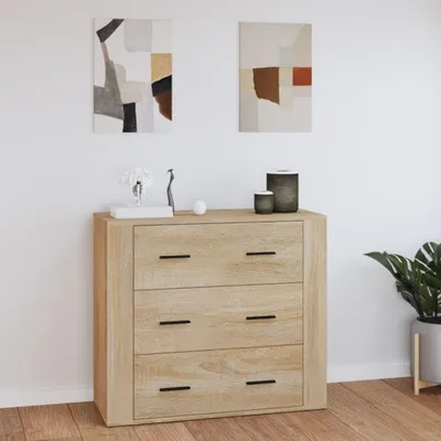 Produktbild von Sideboard Sonoma-Eiche 80x33x70 cm Holzwerkstoff , Kommoden Design 2024