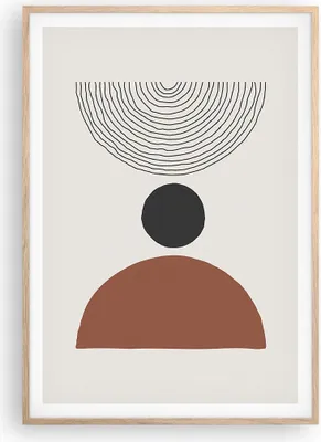 Produktbild von Gerahmtes Poster - Rahmen in heller Eiche - Figuren Formen Geometrie - 70x100 cm - Wand Bild - Wanddeko - Wandbilder - Kunstposter - Wandposter - Bilderrahmen - Bilder - Kunstdruck - P2NPA70x100-4965