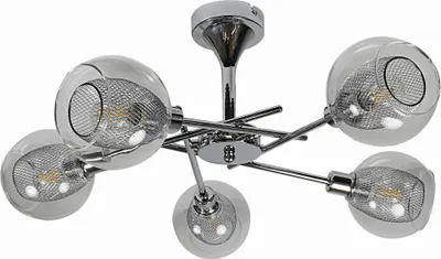 Produktbild von OZZO Kronleuchter 5X40W E14 CHROM KLAR LAMPENSCHIRM 35-72252 Candellux