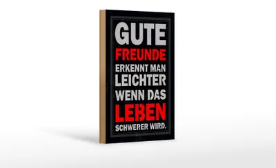 Produktbild von Holzschild Spruch 12x18cm gute Freunde erkennt man