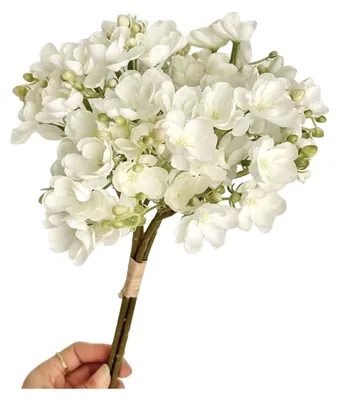 Produktbild von 4 künstliche Jasminzweige, realistische Kunstblumen, langlebige künstliche Jasminzweige für Blumenarrangements zu Hause, Hochzeiten und Partys