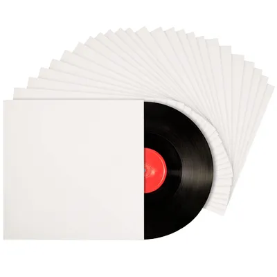 Produktbild von Belle Vous Weiße Schallplatten Hüllen Vinyl Hüllen 12 Zoll (25 Stk) – LP Hüllen 31x31cm – LP Schutzhülle ohne Innenloch Vinyl Schutzhüllen Säurefrei –