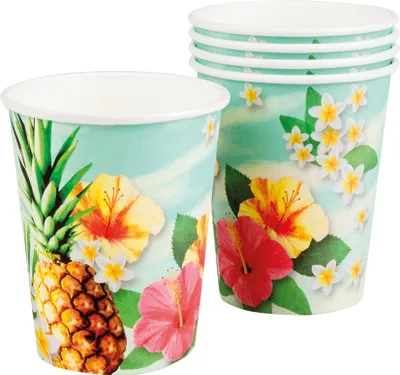 Produktbild von Hawaii Partybecher Mottoparty-Tischdeko 10 Stück bunt 21cl - Einheitsgröße