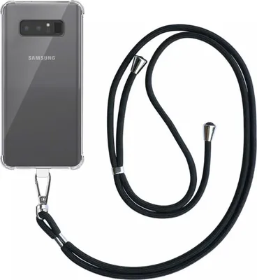 Immagine prodotto di Smartphonica Custodia per telefono adatta a Samsung Galaxy Note 8 Trasparente antiurto con cavo telefonico universale staccabile - Custodia Backcover in silicone antiurto con cordino