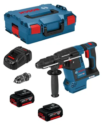 Imagen del producto de Martillo Perforador BOSCH GBH 18V-26 F (2 x 5,0 Ah + GAL1880CV + L-Boxx 136)