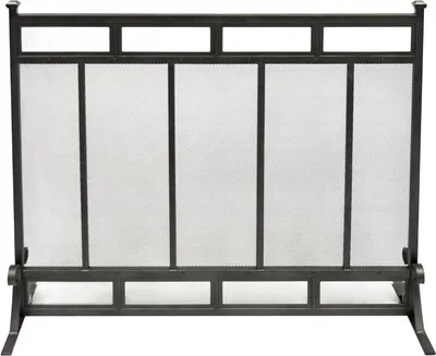 Productafbeelding van Haardscherm - Vuurscherm Open Haard - Veiligheid Open Haard - Voorkomt Vonken Ontsnapping - 99 x 31 cm - Gun Metal