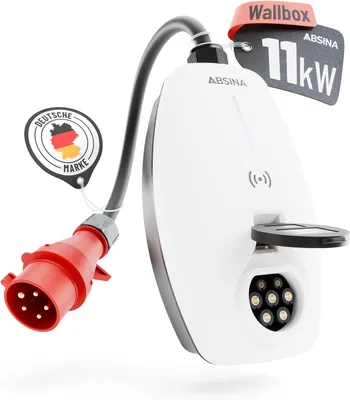 Immagine prodotto di Wallbox portatile da 11 kW, 16A, con controllo tramite app e RFID - Tipo 2 - Stazione di ricarica trifase