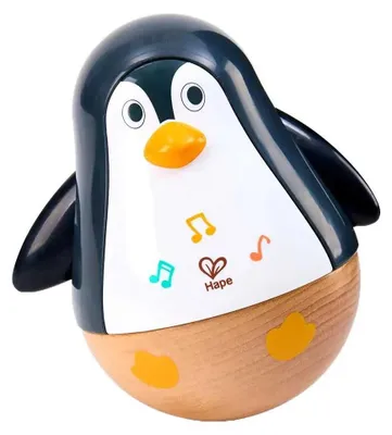 Immagine prodotto di Giocattolo sensoriale in legno per bambini della famiglia di pinguini che si dimenano di Hape