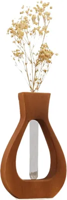 Produktbild von Moderne Boho Minimalistische Holzvase für Blumendekoration