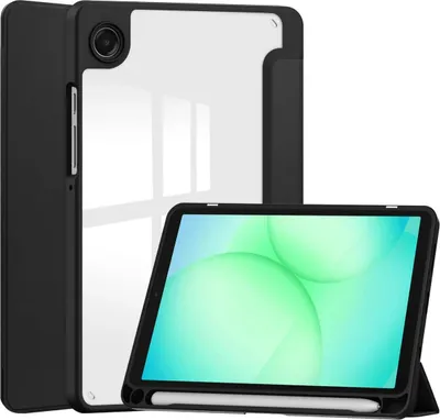 Produktbild von Schutzhülle mit Klappe für Galaxy Tab A11 / A9, Bizon Case Tab Clear Matt, Schwarz