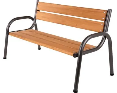 Produktbild von Gartenbank Dajar Lux 3-Sitzer braun aus Stahl und lackiertem Kieferholz, belastbar bis 220 kg