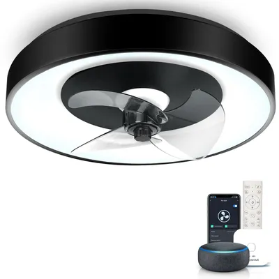 Produktbild von Aigostar- Smarte Deckenventilator mit Beleuchtung, Kompatibel mit Alexa, LED 40W, 4400LM, 2700K-6500K Dimmbar, 6 Geschwindigkeiten, φ50CM
