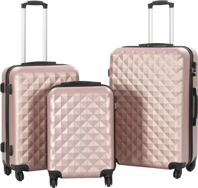 Immagine prodotto di vidaXL Set di trolley rigidi 3 pezzi. ABS oro rosa