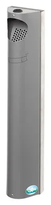 Produktbild von Praktischer Wandascher mit Abstreifblech | Wandmontage + Verschließbar | 3,5 Liter, HxBxT 55x11x8,5cm | Verzinkter Stahl | Silber