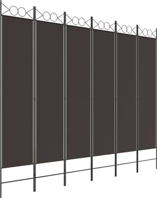 Image de vidaXL, paravent 6 panneaux, marron, 200 x 200 cm, tissu