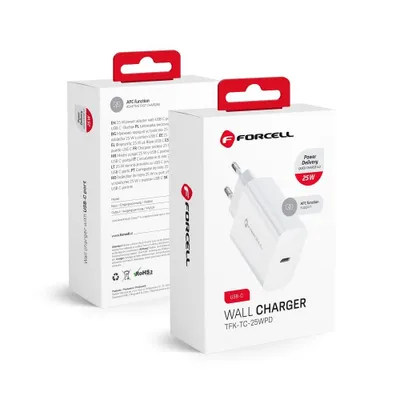 Image de RÉSEAU - Chargeur Forcell avec port USB type C - 3A 25W avec fonction de charge PD et Quick Charge 4.0